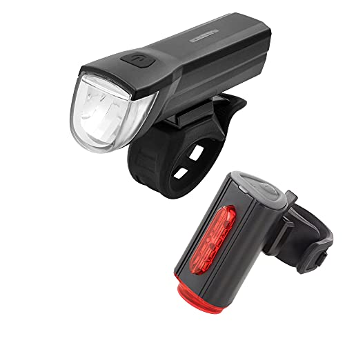 FISCHER USB Beleuchtungs-Set mit innovativer 360° Bodenleuchte für mehr Sichtbarkeit und Schutz | Frontlicht 30 Lux