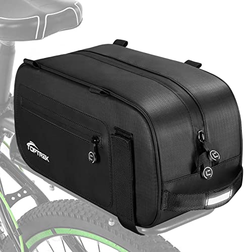 toptrek Gepäckträgertasche, Fahrradtaschen für gepäckträger 8-16L mit Faltbare Seitentaschen, Gepäckträgertasche für Fahrrad Wasserdicht & Reflektierend Fahrradtasche Hinten 3-in-1 mit Regenschutz