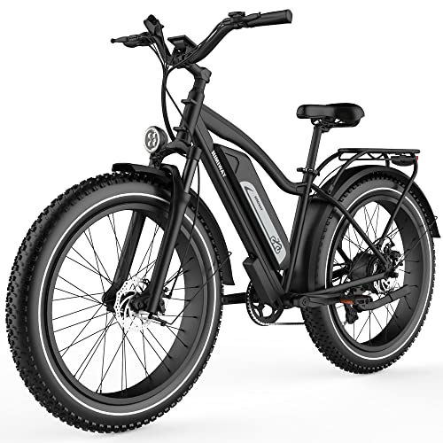 Himiway Cruiser E-Bike Herren Damen mit 250W Motor 25 Km/h, E-Mountainbike mit 48V 17,5Ah 840Wh Akku, 26' E-Fatbike für Erwachsene bis zu 96 Km, Elektrofahrräder mit 7-Gang-Kettenschaltung
