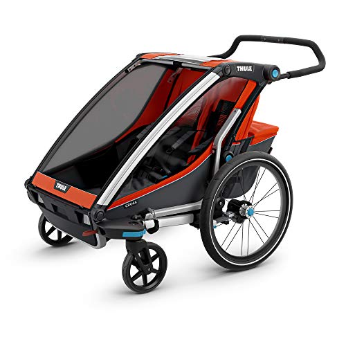 Thule Baby Chariot Cross Multisport-Anhänger/-Buggy, Farbe: „Roarange/Dark Shadow“, 2 Kinder